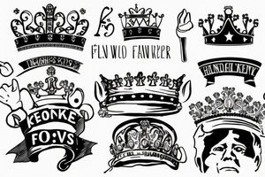 "JFK" with a crown above the "F" tattoo idea