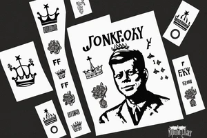 "JFK" with a crown above the "F" tattoo idea