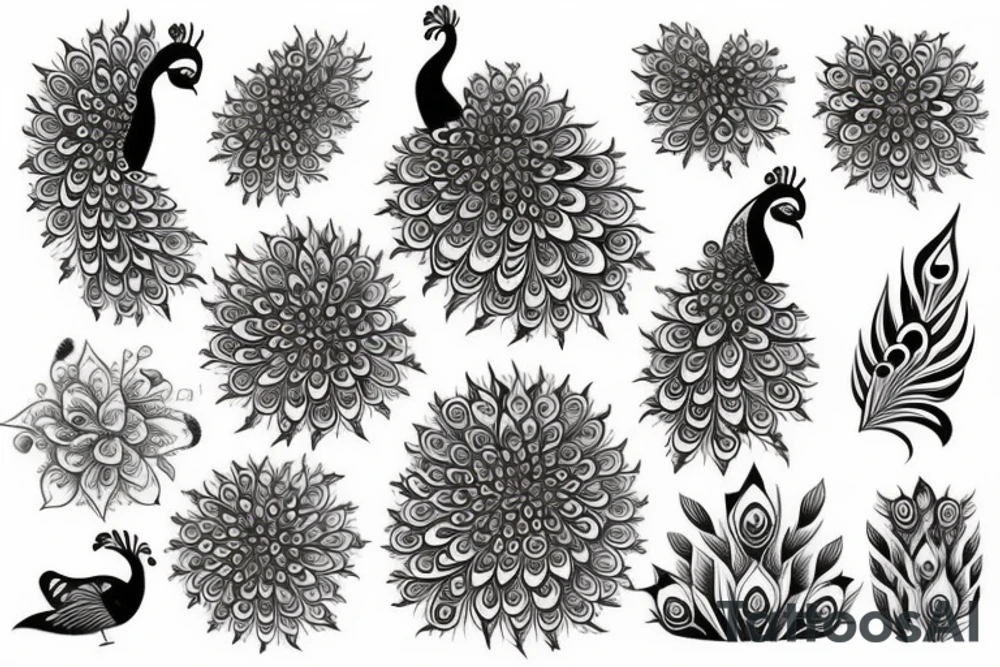 peacock and flute tattoo idea