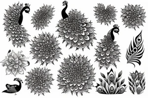 peacock and flute tattoo idea
