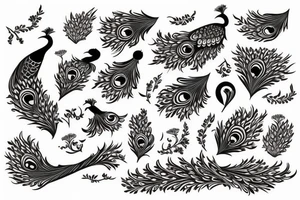 peacock and flute tattoo idea