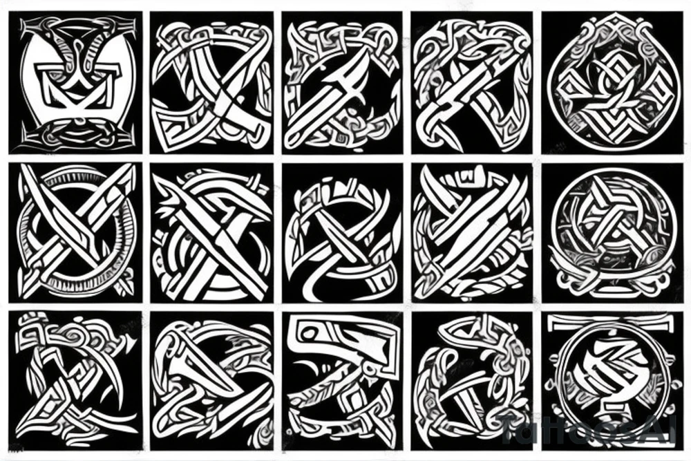 a viking style tattoo for an entire arm tattoo idea