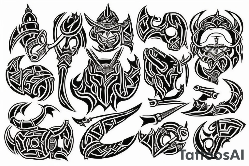 a viking style tattoo for an entire arm tattoo idea