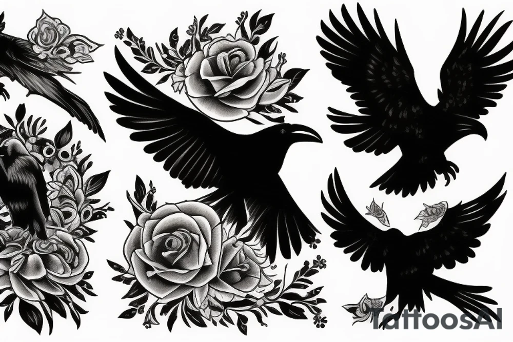 two ravens side by side tattoo idea
