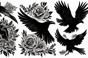 two ravens side by side tattoo idea