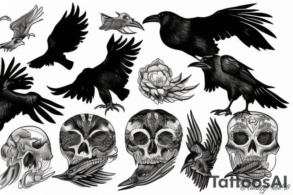 two ravens side by side tattoo idea