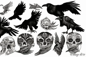 two ravens side by side tattoo idea