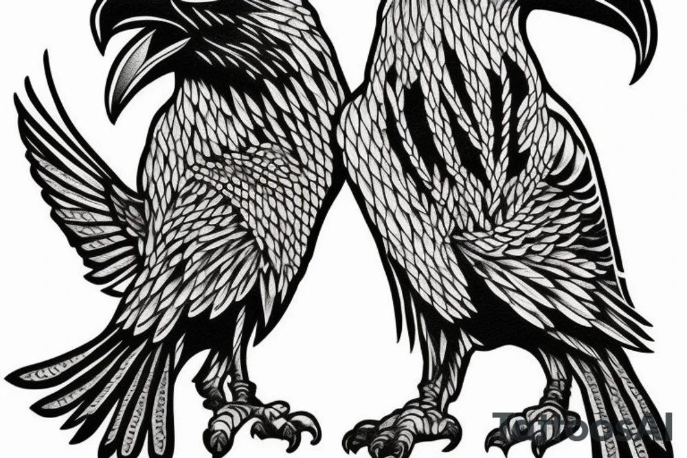 two ravens side by side tattoo idea