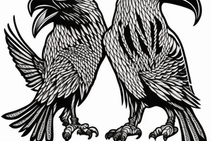 two ravens side by side tattoo idea
