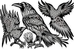 two ravens side by side tattoo idea