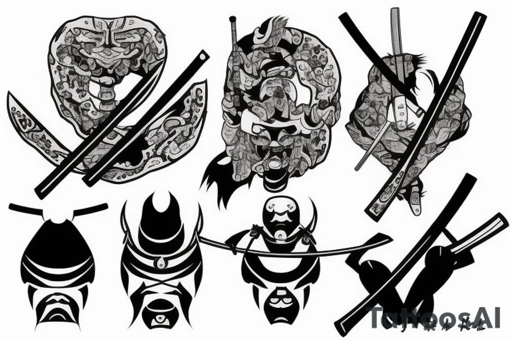 Katana and samurai tattoo idea