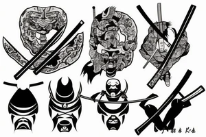 Katana and samurai tattoo idea