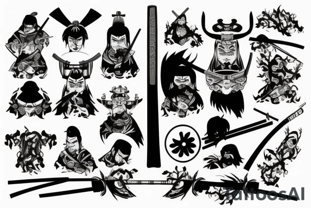 Katana and samurai tattoo idea