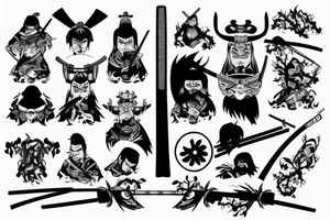 Katana and samurai tattoo idea