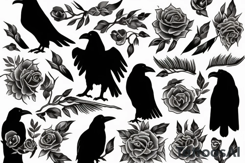 two ravens side by side tattoo idea
