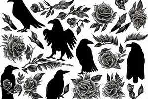 two ravens side by side tattoo idea