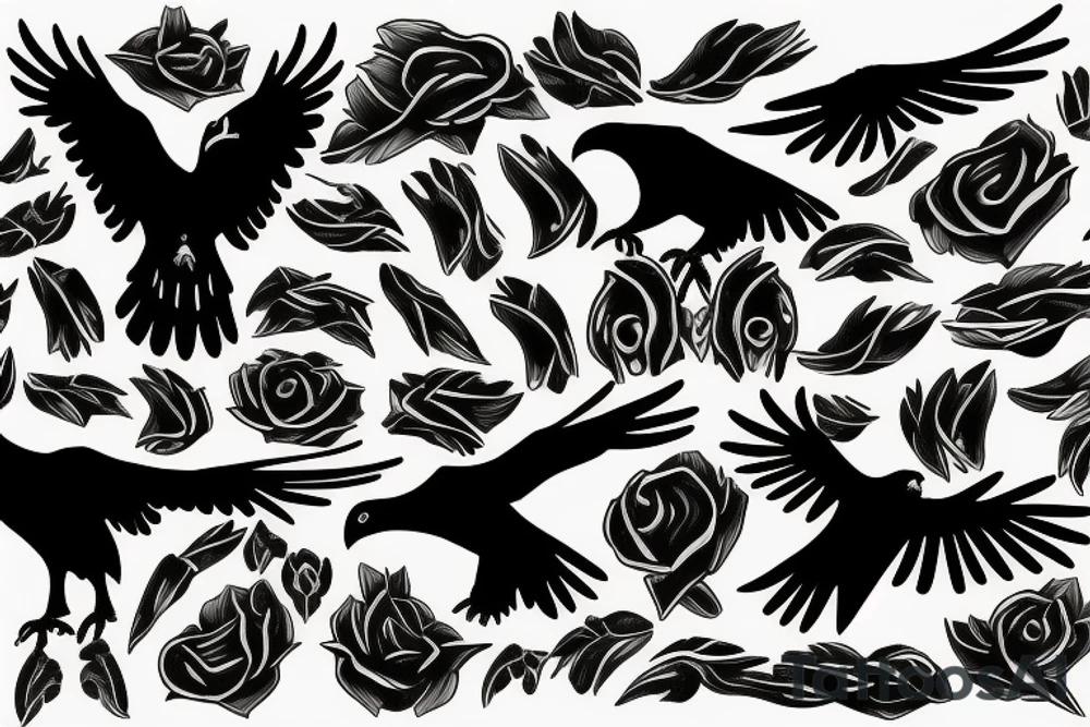 two ravens side by side tattoo idea