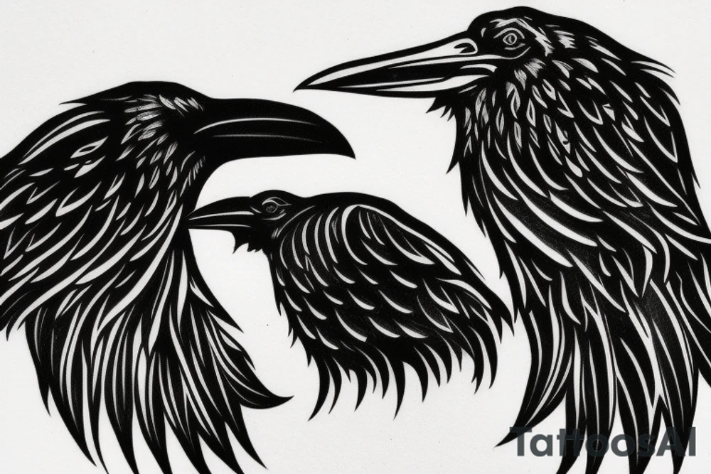 two ravens side by side tattoo idea