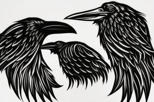 two ravens side by side tattoo idea