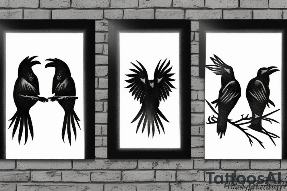 two ravens side by side tattoo idea