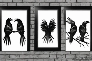 two ravens side by side tattoo idea