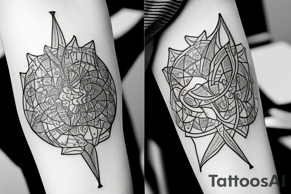 Tattoo on the arm with organic chemistry tattoo idea