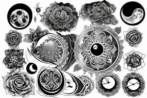 Meditation, Balance, Moonphase, tattoo idea