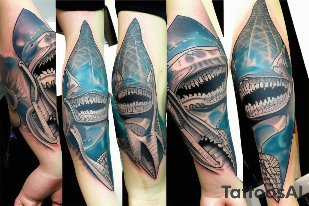 a big ,shoulder ,shark head tatoo tattoo idea