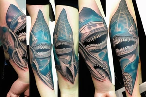a big ,shoulder ,shark head tatoo tattoo idea
