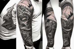 a big ,shoulder ,shark head tatoo tattoo idea