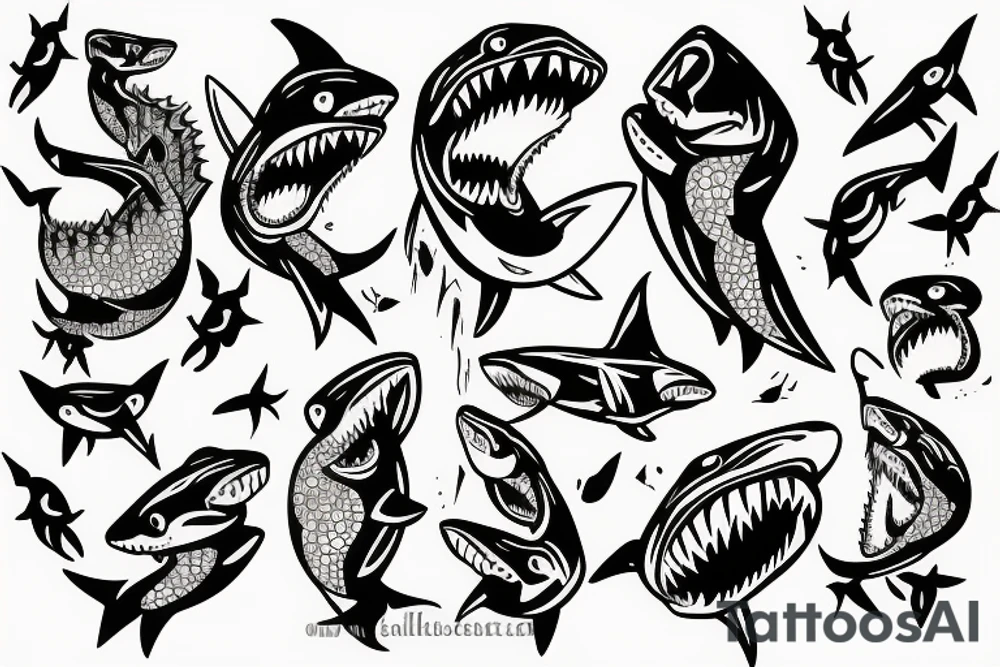 a big ,shoulder ,shark head tatoo tattoo idea