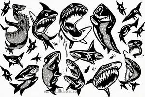 a big ,shoulder ,shark head tatoo tattoo idea
