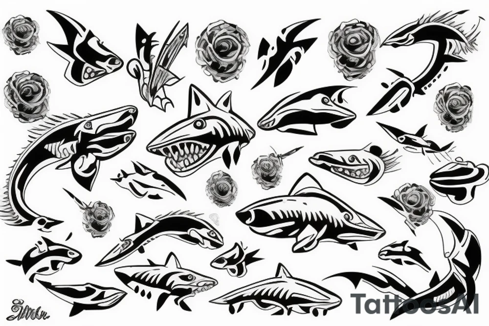 white sharrk tatoo tattoo idea