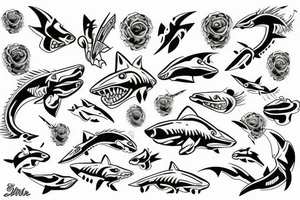 white sharrk tatoo tattoo idea