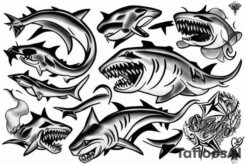 white sharrk tatoo tattoo idea