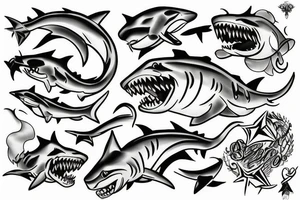 white sharrk tatoo tattoo idea