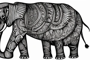 palms elephant sunshine tattoo idea