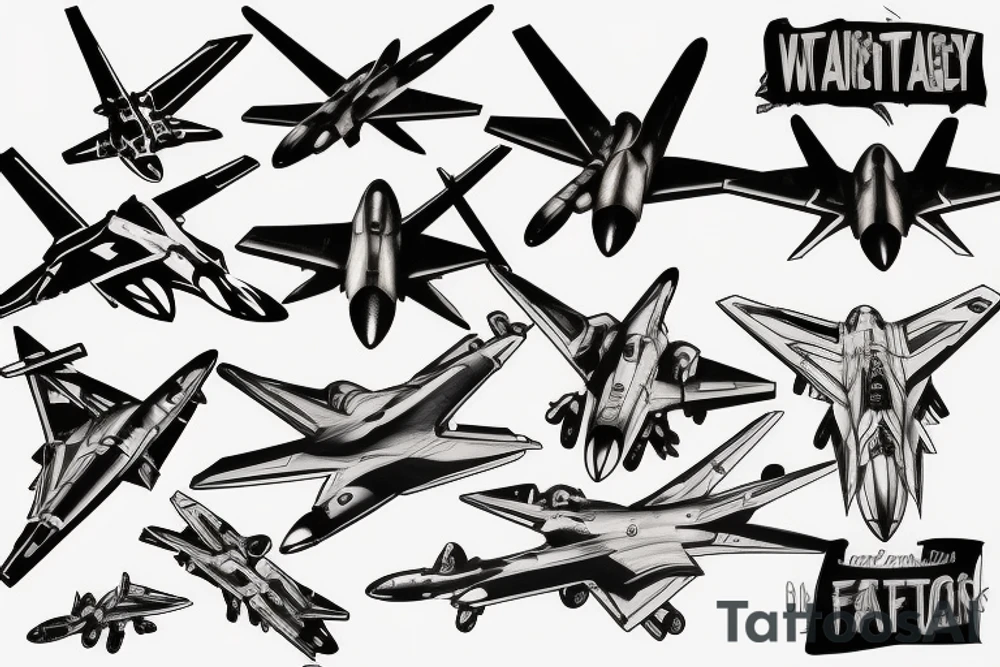 An f-22 raptor tattoo idea