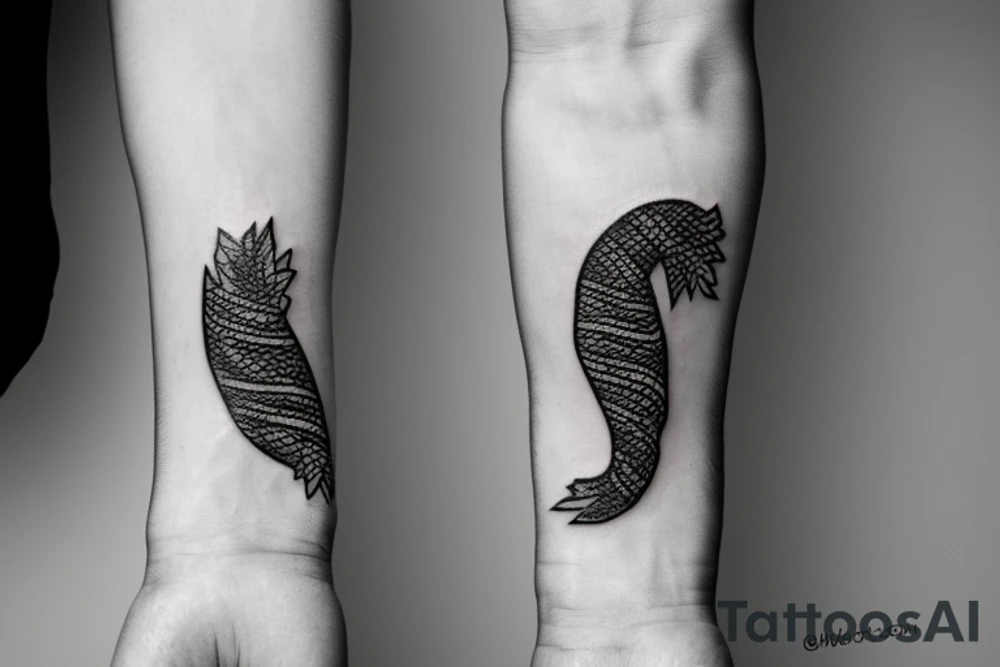 small simple line eel tatoo with new Zealand theme tattoo idea