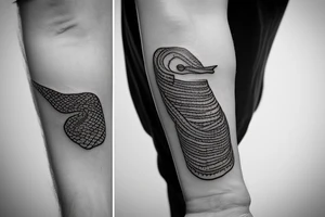 small simple line eel tatoo with new Zealand theme tattoo idea