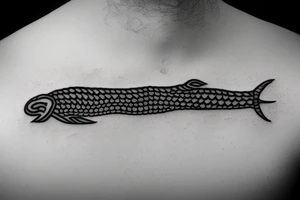 small simple line eel tatoo with new Zealand theme tattoo idea