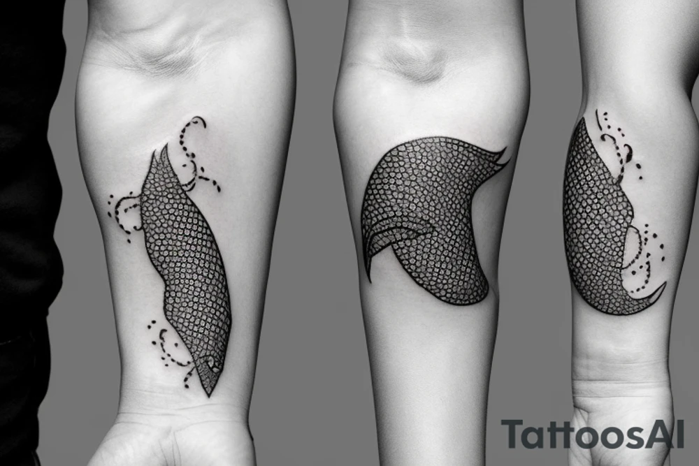 small simple line eel tatoo with new Zealand theme tattoo idea