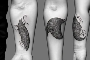 small simple line eel tatoo with new Zealand theme tattoo idea