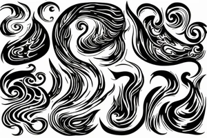 wave on fire tattoo idea