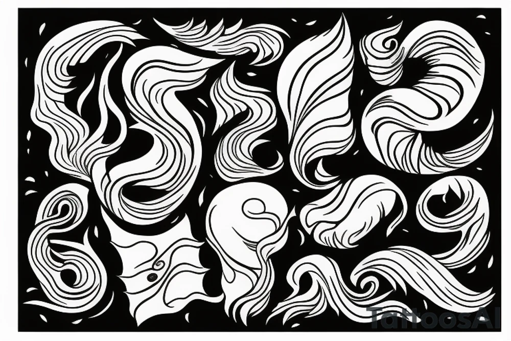 wave on fire tattoo idea