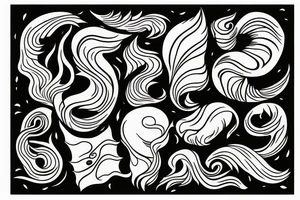 wave on fire tattoo idea
