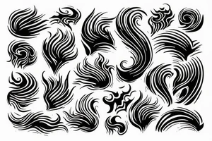 wave on fire tattoo idea