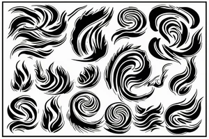 wave on fire tattoo idea