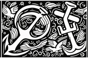 Anchor with two small birds sat on it tattoo idea