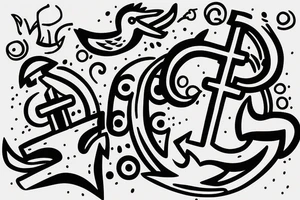 Anchor with two small birds sat on it tattoo idea